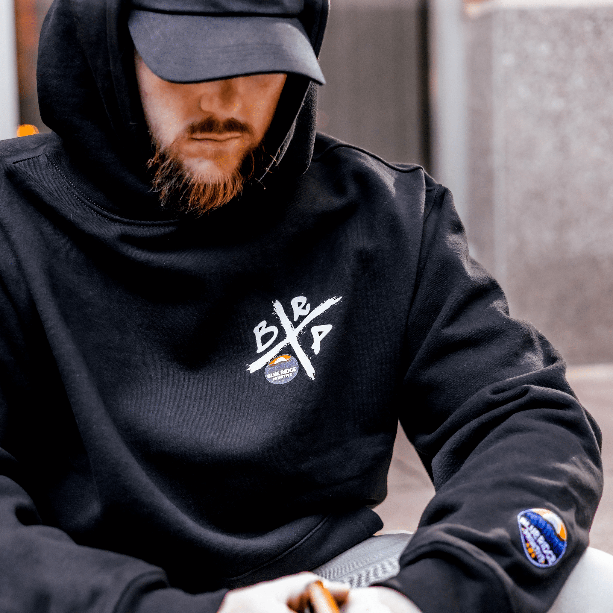 Blue Ridge Primitive Clothing Crossbar Hoodie Black Shop Online